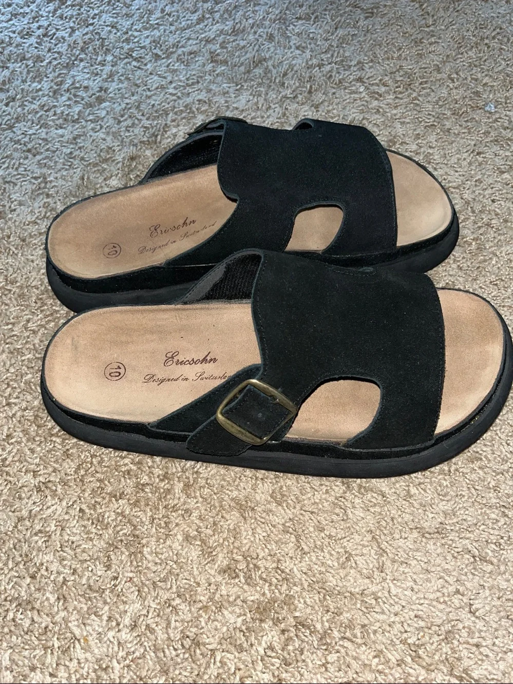 Ericsohn Eric Sohn slip on slides designed in Switzerland Men size 10.